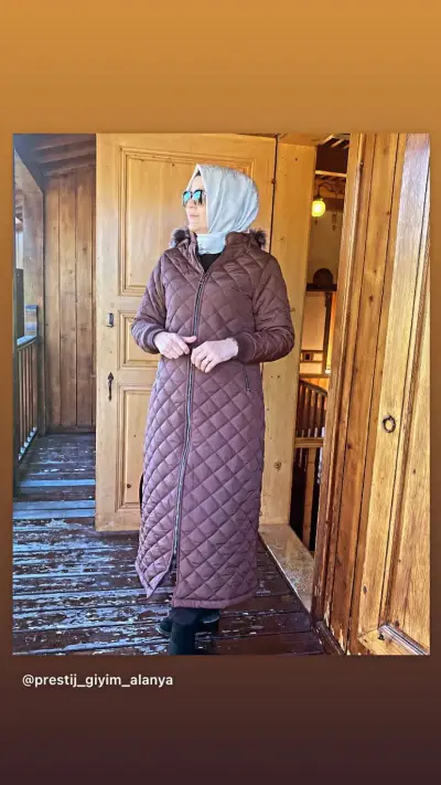 Kapitone Görünümlü Şişme Mont