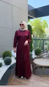 fermuarlı ipek jakar elbise
