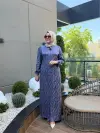 fermuarlı ipek jakar elbise